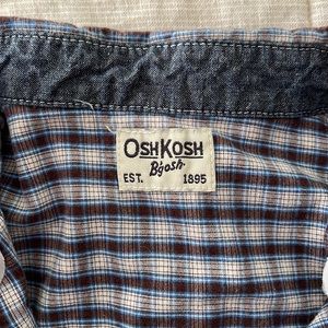 OshKosh B’Gosh Boys Button-Up Shirt 8-10 Plaid Preppy